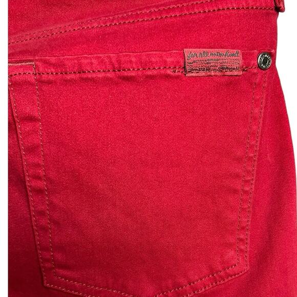 7 For All Mankind Red Mid-Rise Jeans Women Size 32 - Picture 5 of 5